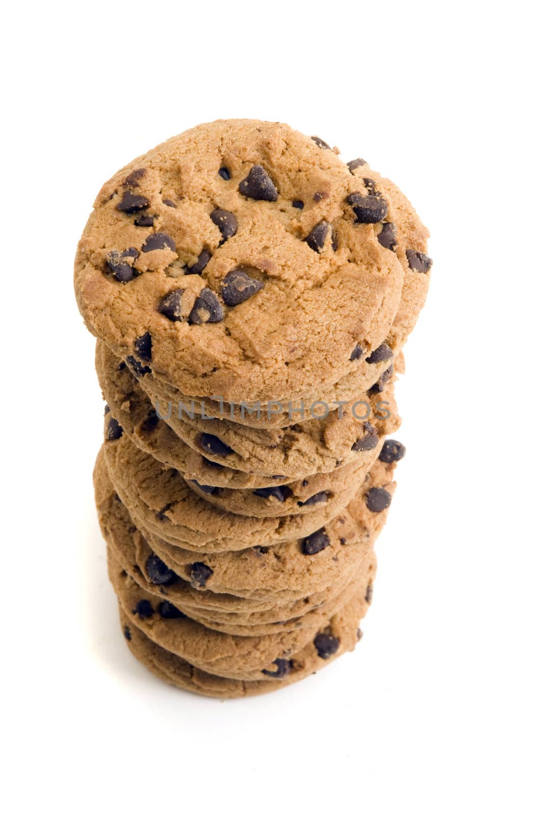 Wide angle image with selective focus on the top cookie of the stack