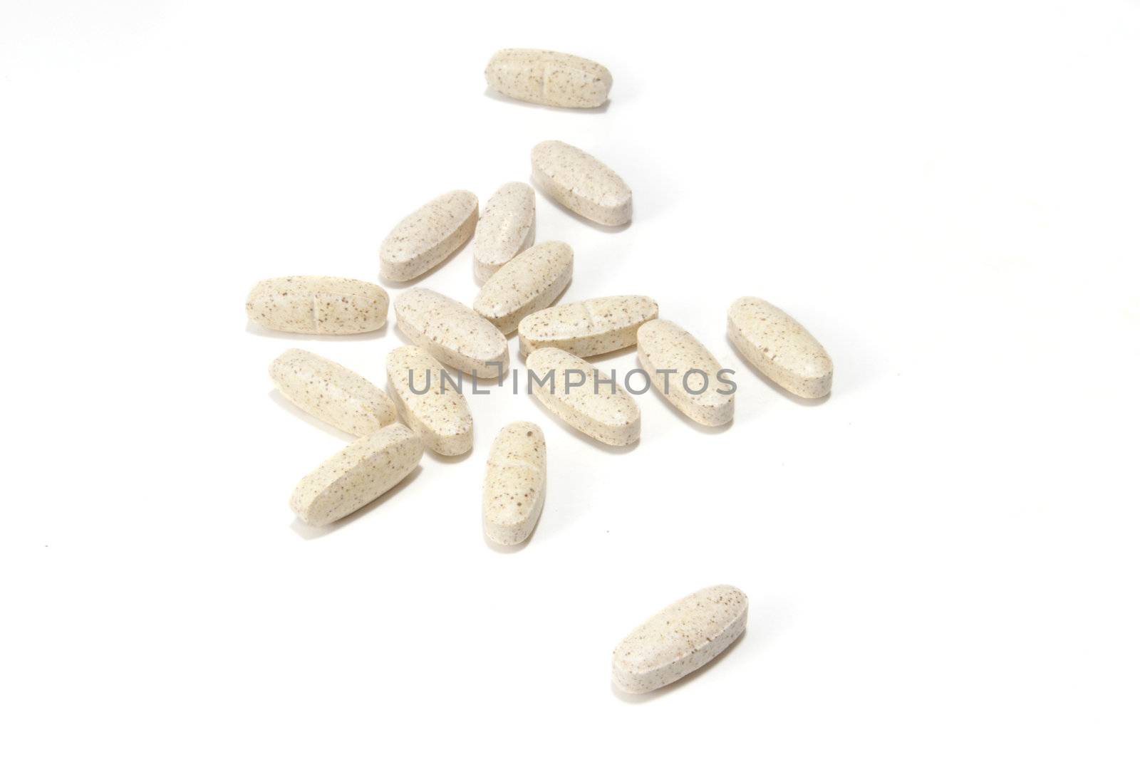 Multiple vitamins Isolated on a white background