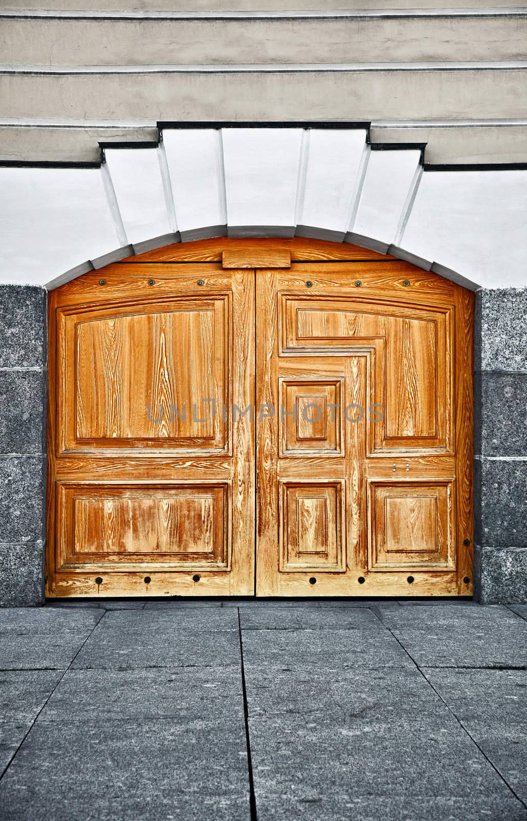 Large old wooden door - an architectural element