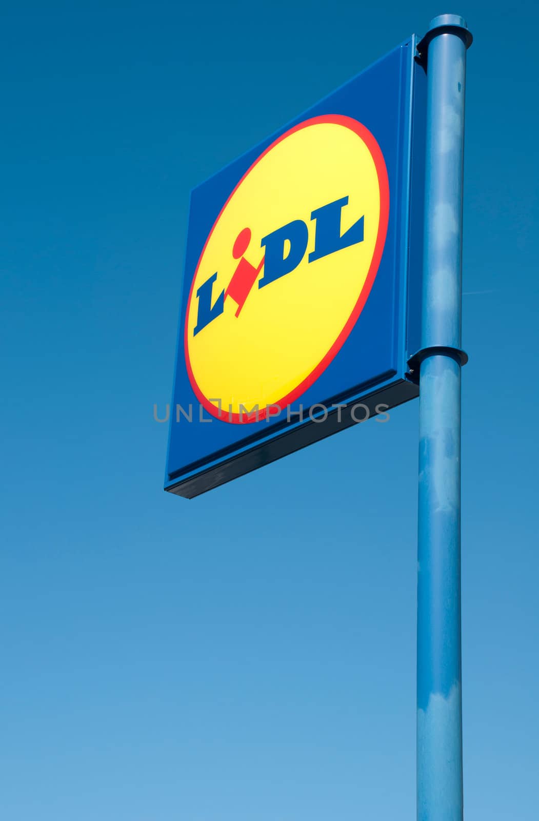 OUREM, PORTUGAL - JUNE 19: Lidl sign outside a supermarket chain June 19, 2011 in Ourem, Portugal    