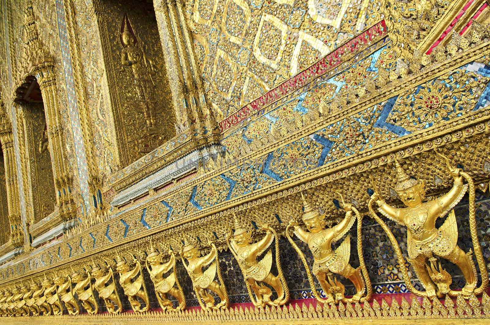 temple in grand palace bangkok thailand by jackmalipan