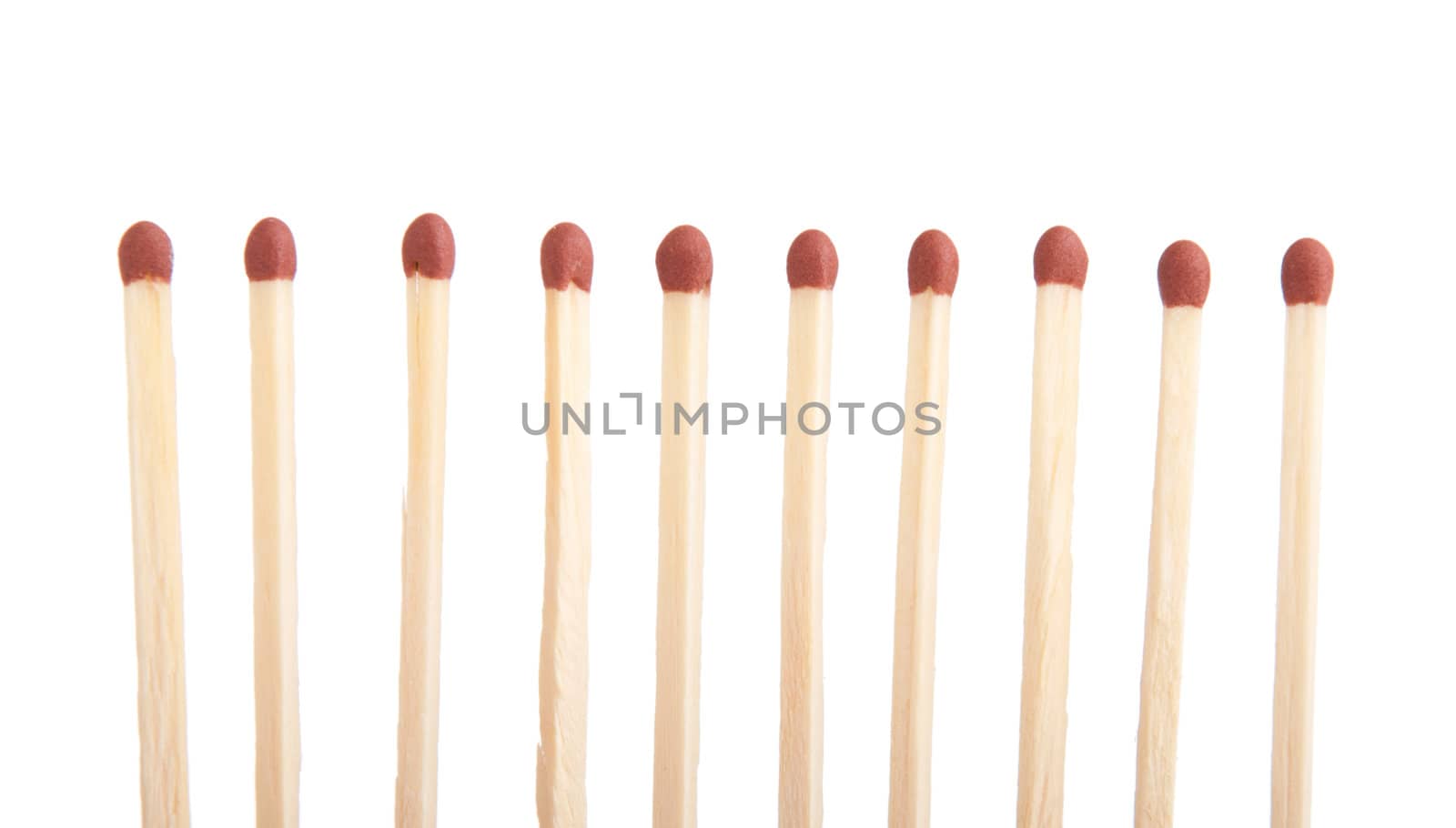 group of whole brown matches (isolated on a white background)