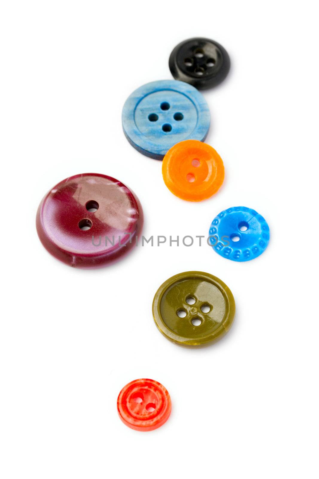 Buttons isolated on white
