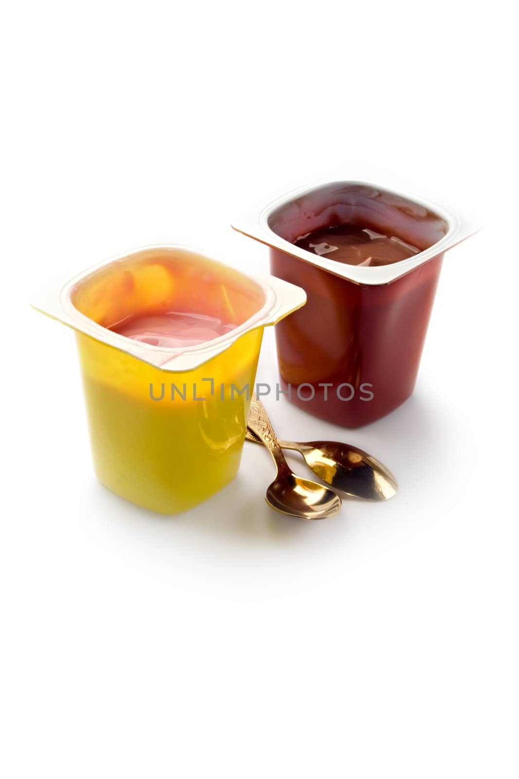 Yoghurt isolated on white background