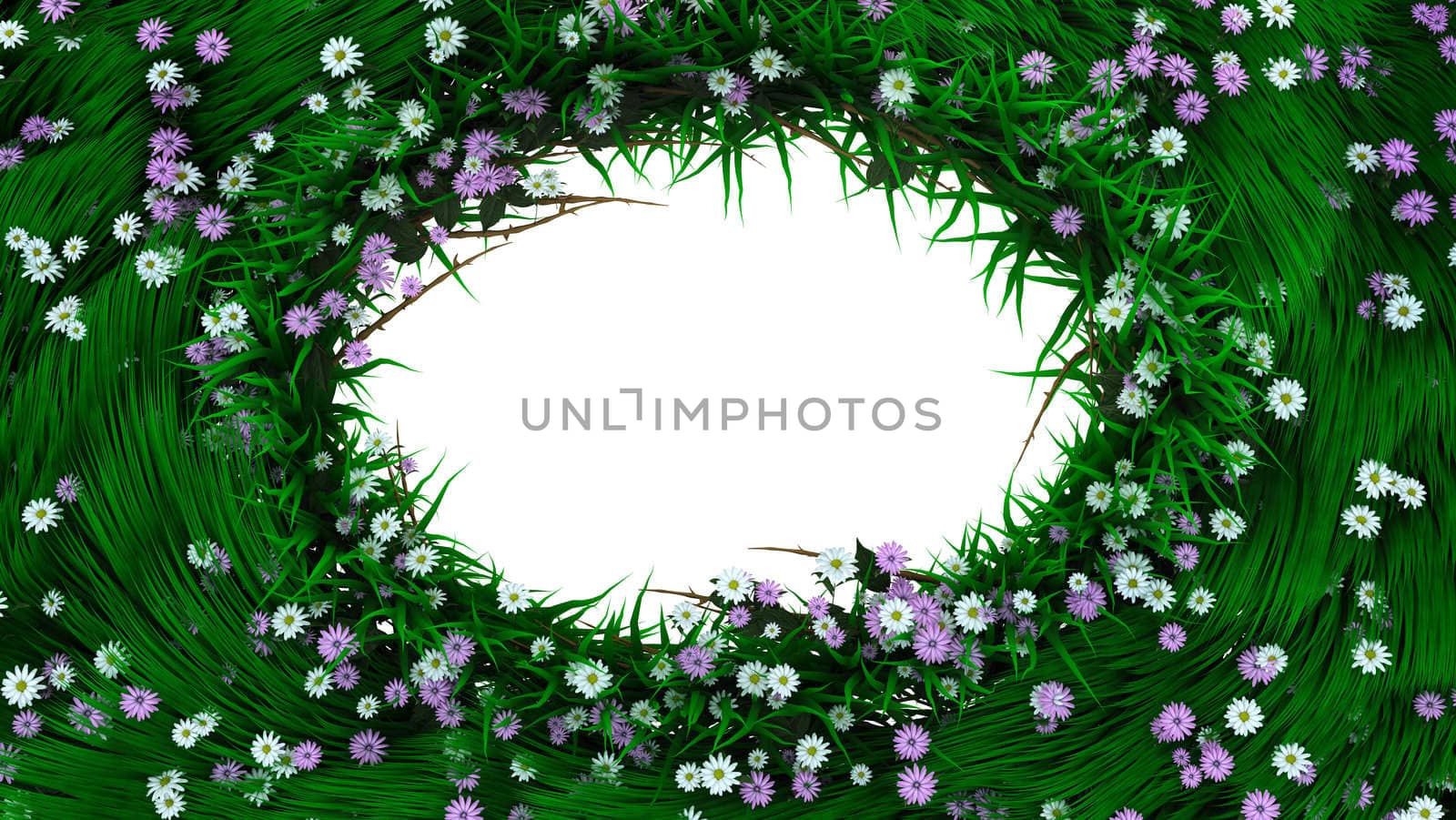 floral holiday background border with flowers and plants