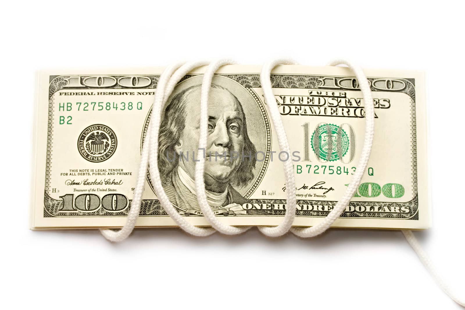 Dollars isolated on white