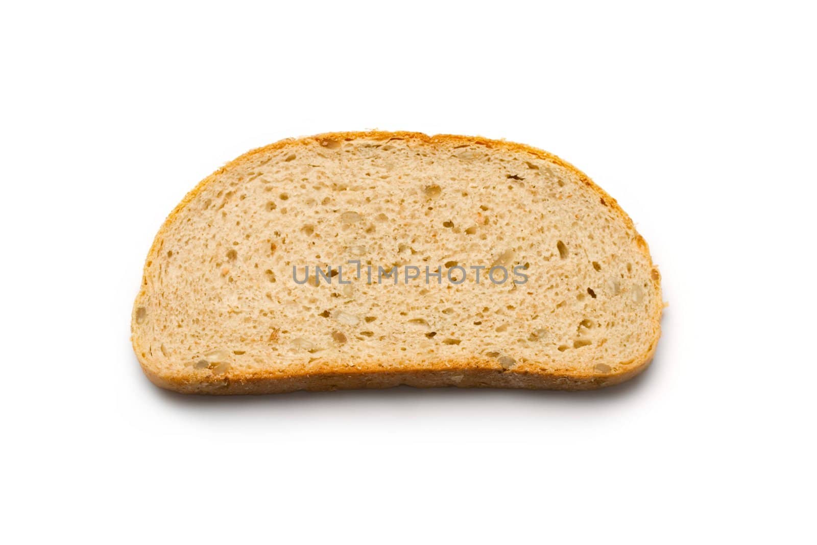 Bread slice isolated on white by Garsya