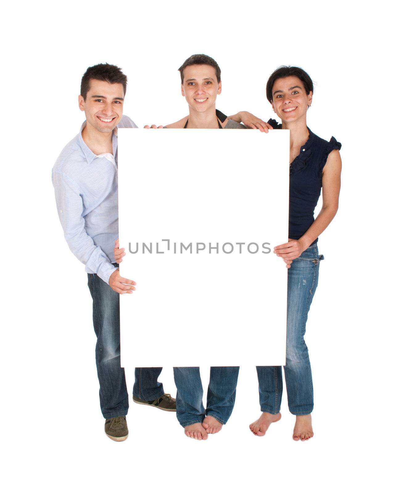 Brother and sisters holding banner by luissantos84