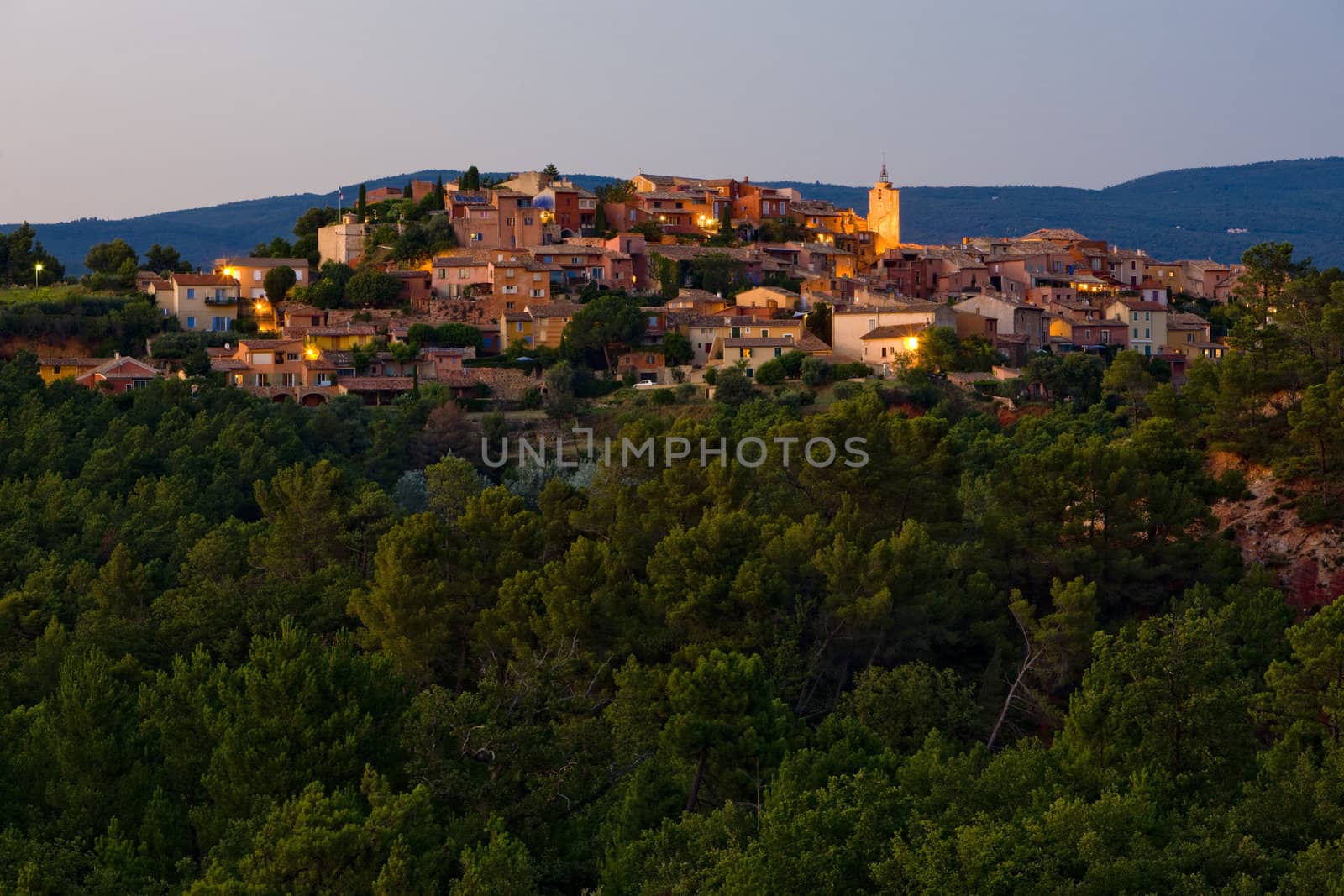 Roussillon at night, Provence, France