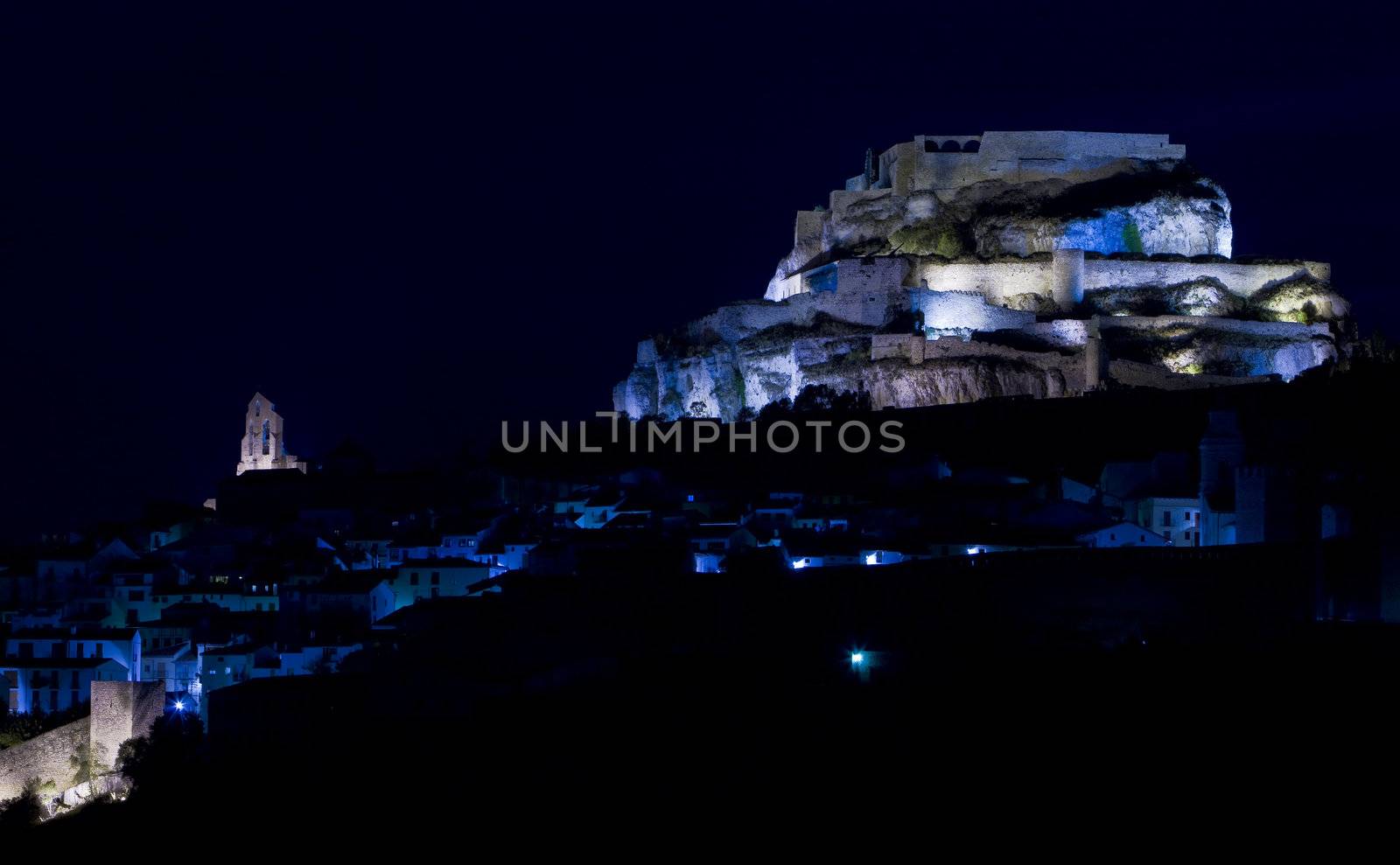 Morella at night, Comunidad Valenciana, Spain