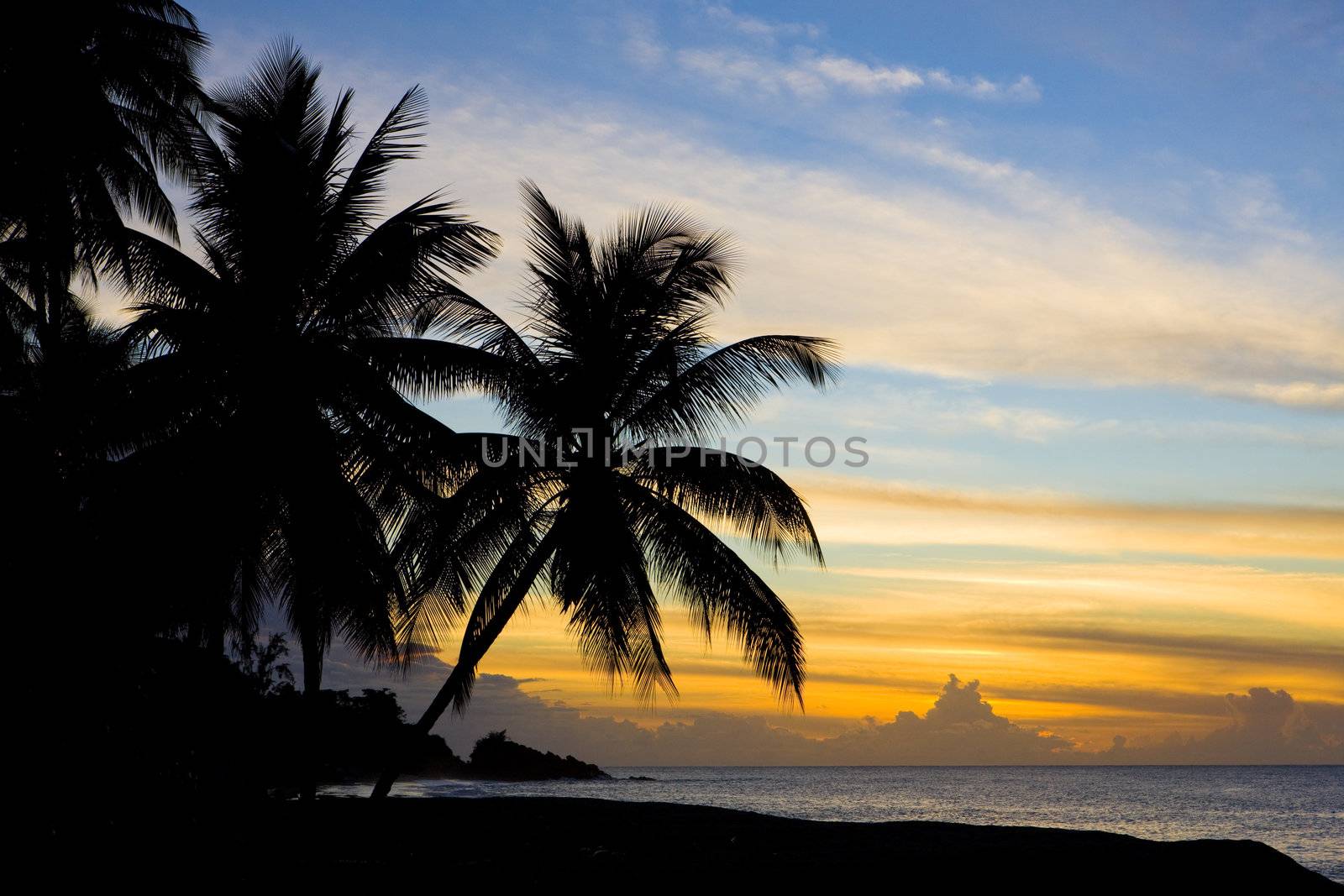 sunset over Caribbean Sea, Turtle Beach, Tobago
