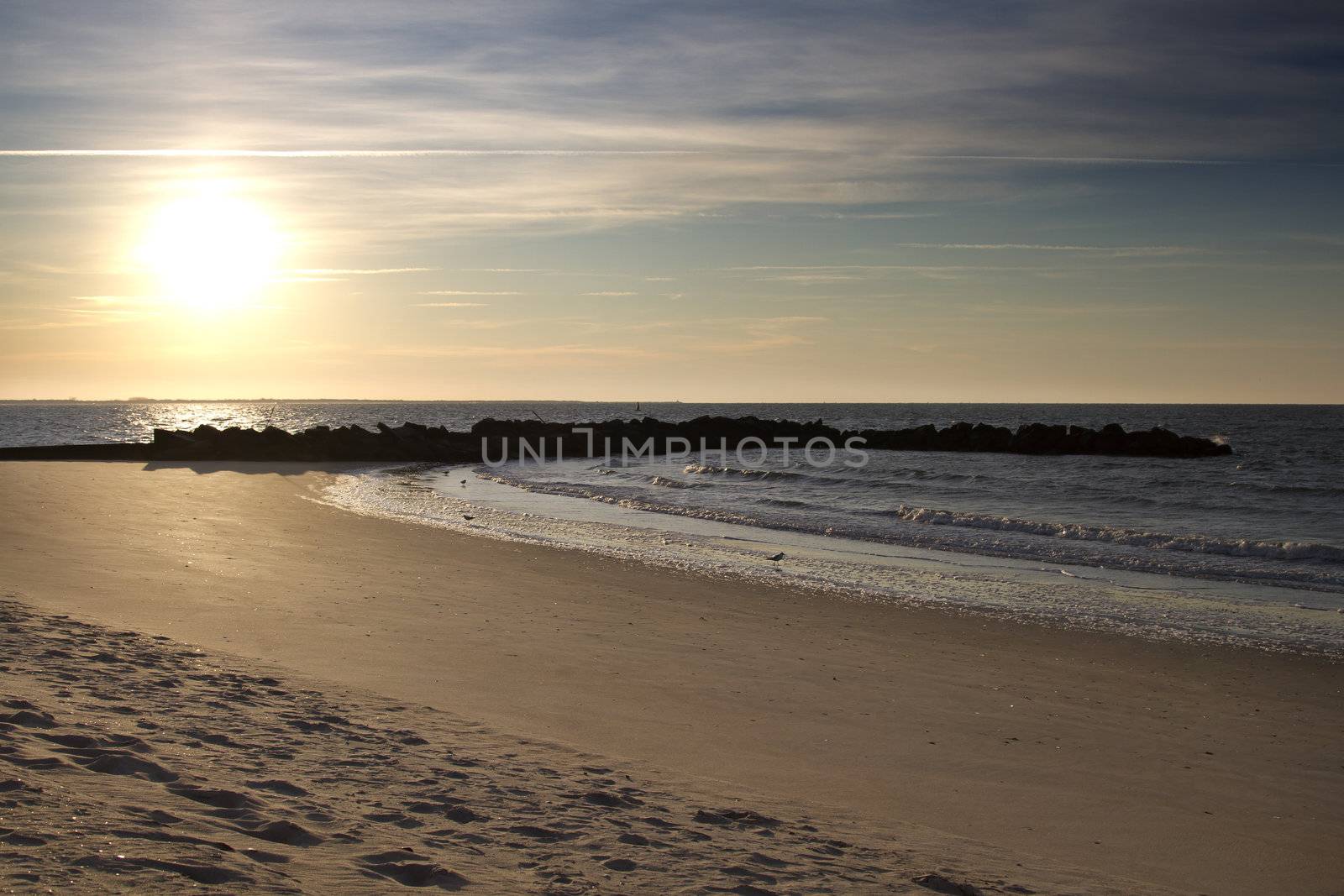 Sun rising at Coney's Island beach