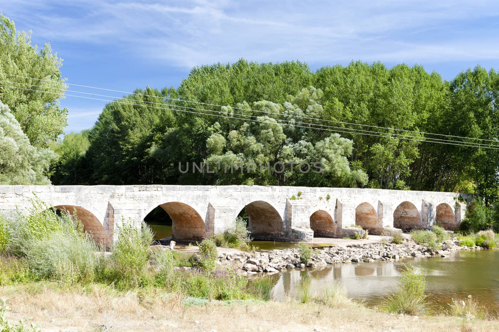 old bridge near Tordomar, Castile and Leon, Spain