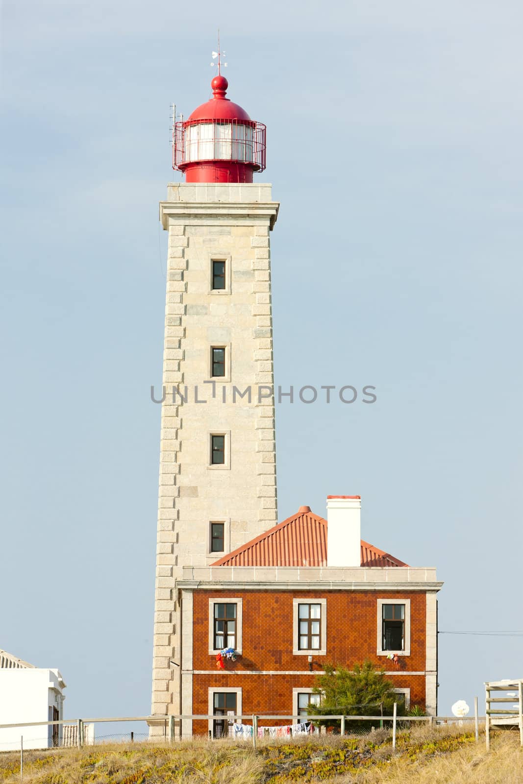 lighthouse at Sao Pedro de Moel, Estremadura, Portugal