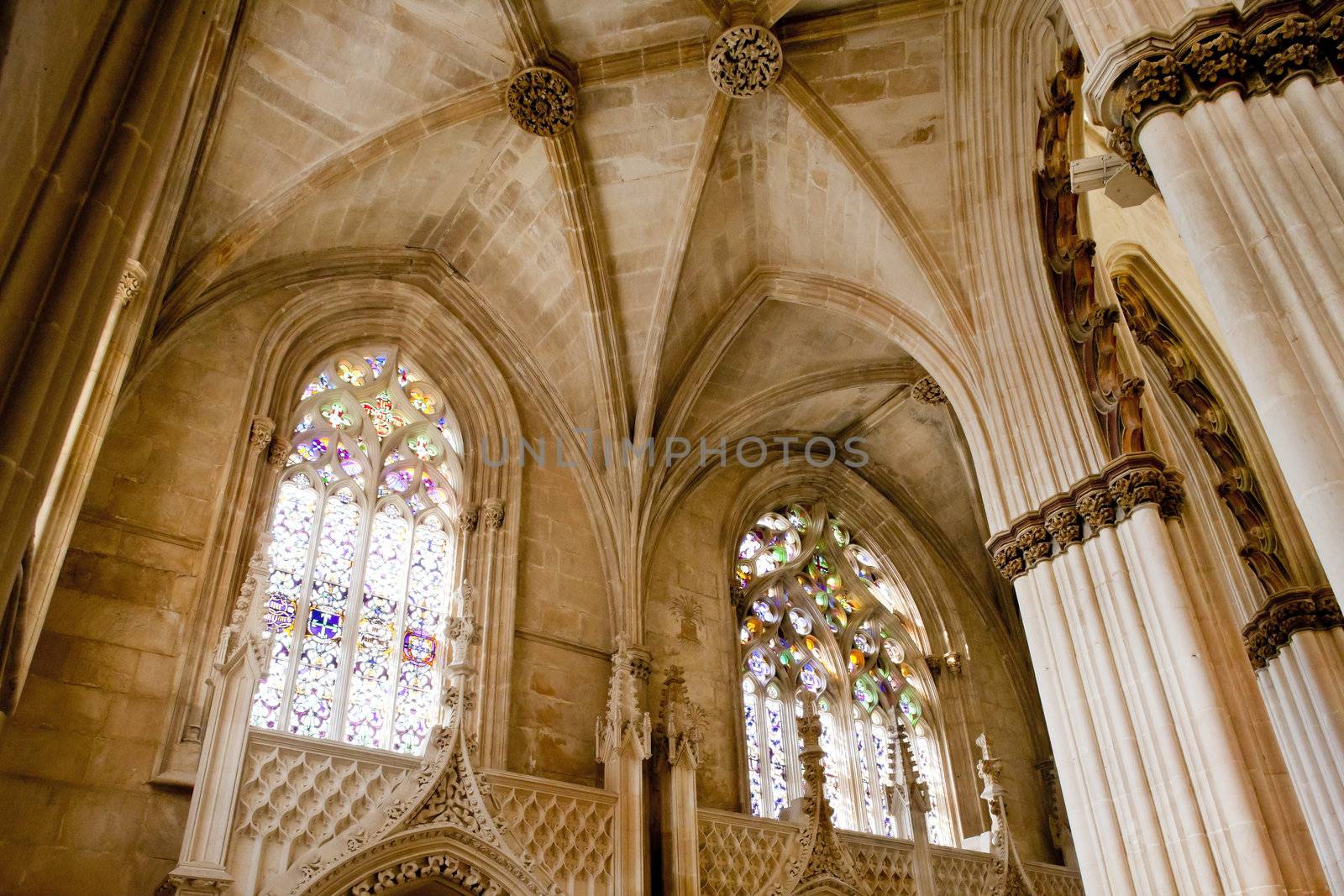 interior of Santa Maria da Vitoria Monastery, Batalha, Estremadura, Portugal
