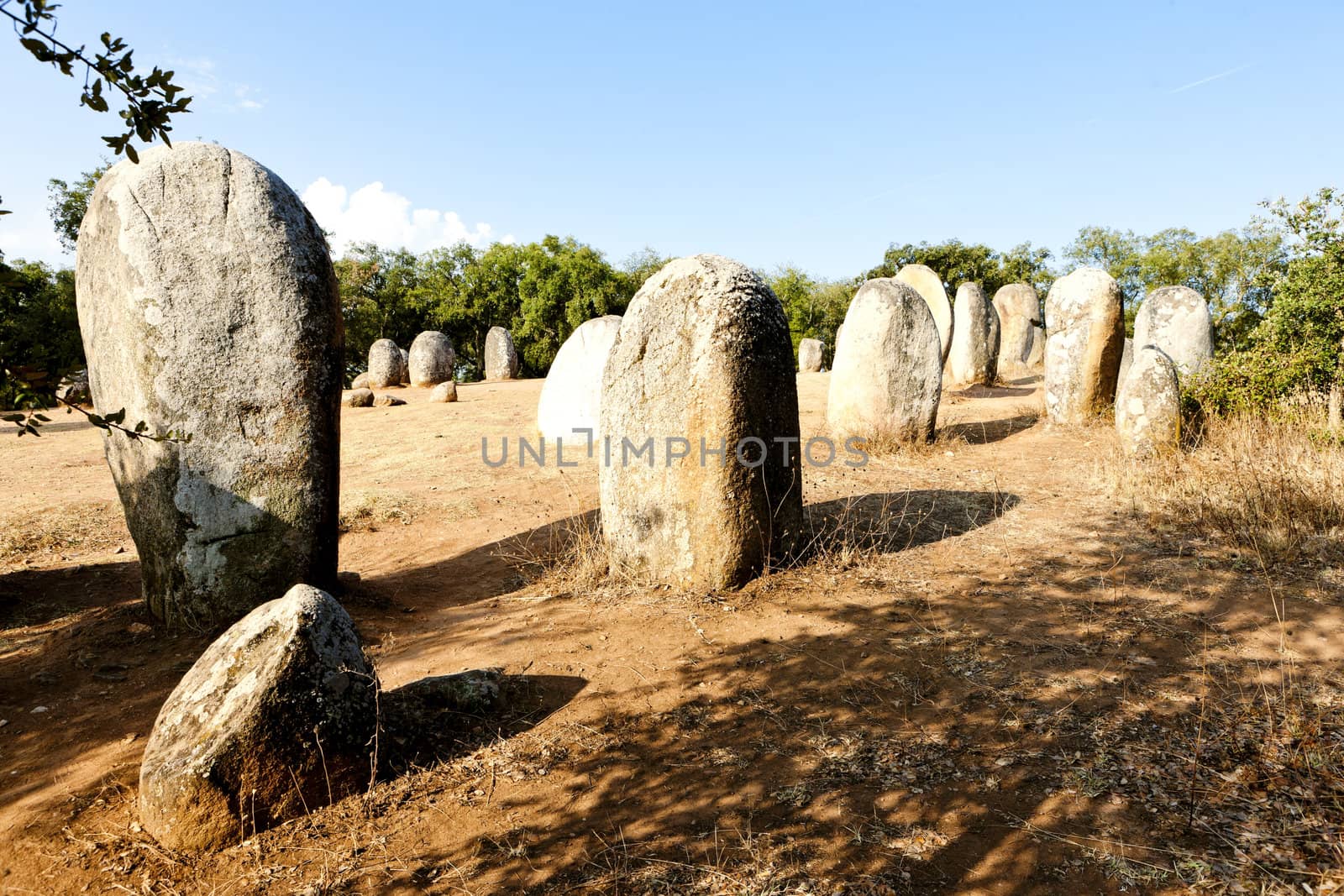 Cromlech of Almendres near Evora, Alentejo, Portugal