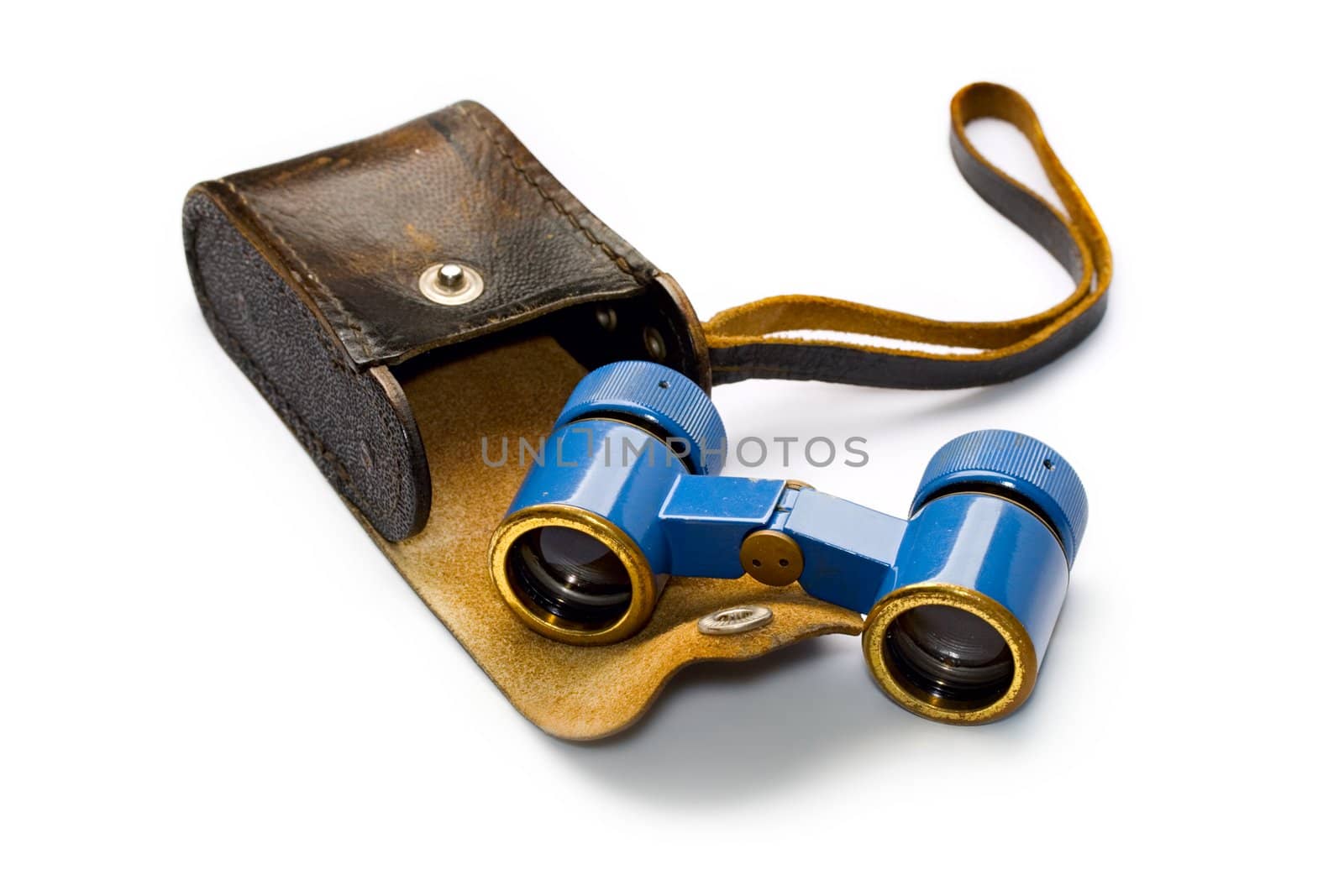 Binoculars isolated on white by Garsya
