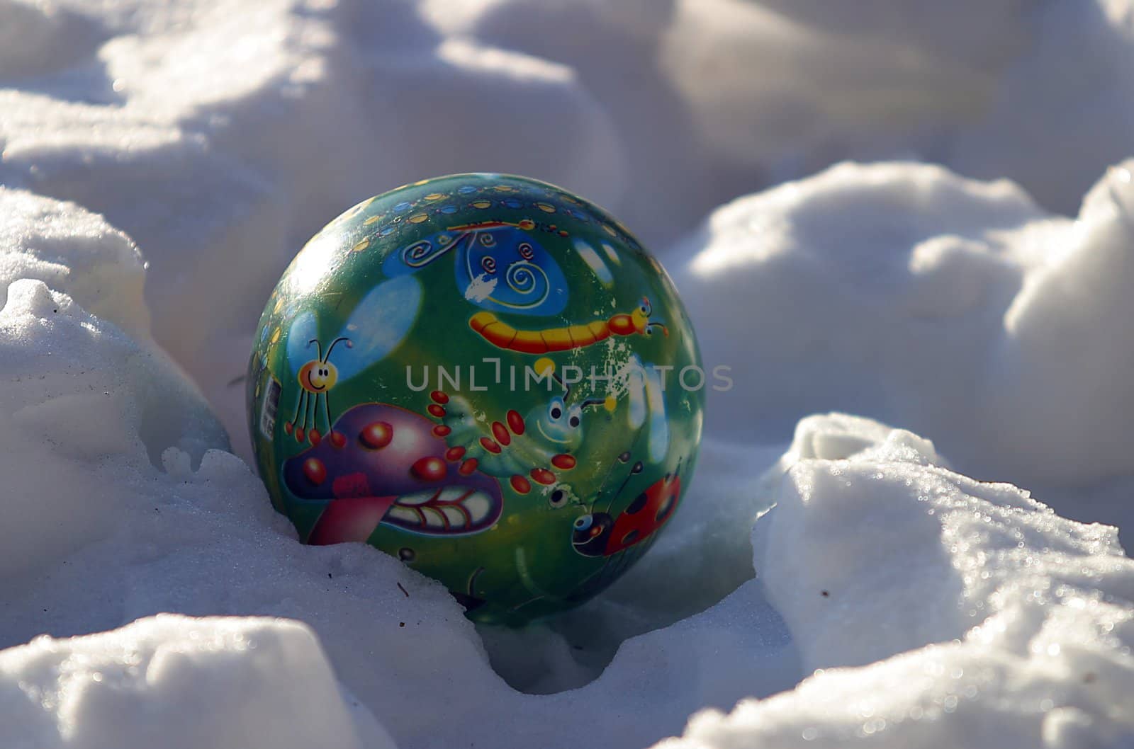 Children's ball on snow