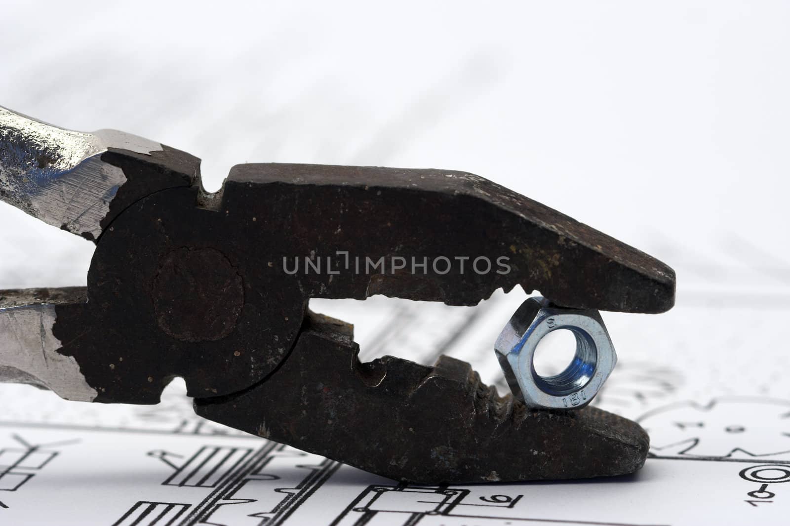 Pliers and nut  by alexkosev