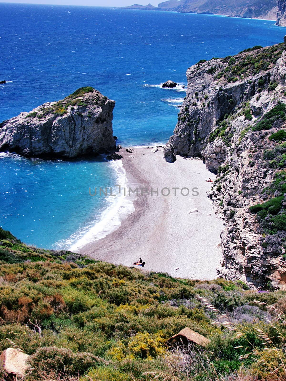 a panoramic view of the island of Kythery, in Greece.