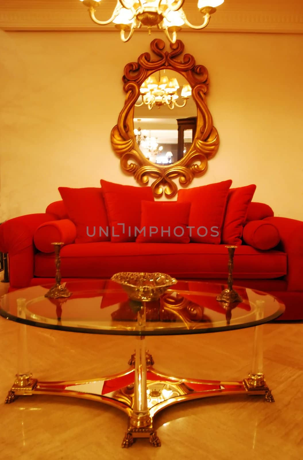 Red Couch in an old House