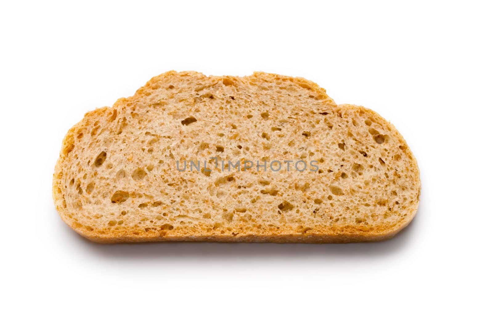 Bread slice isolated on white