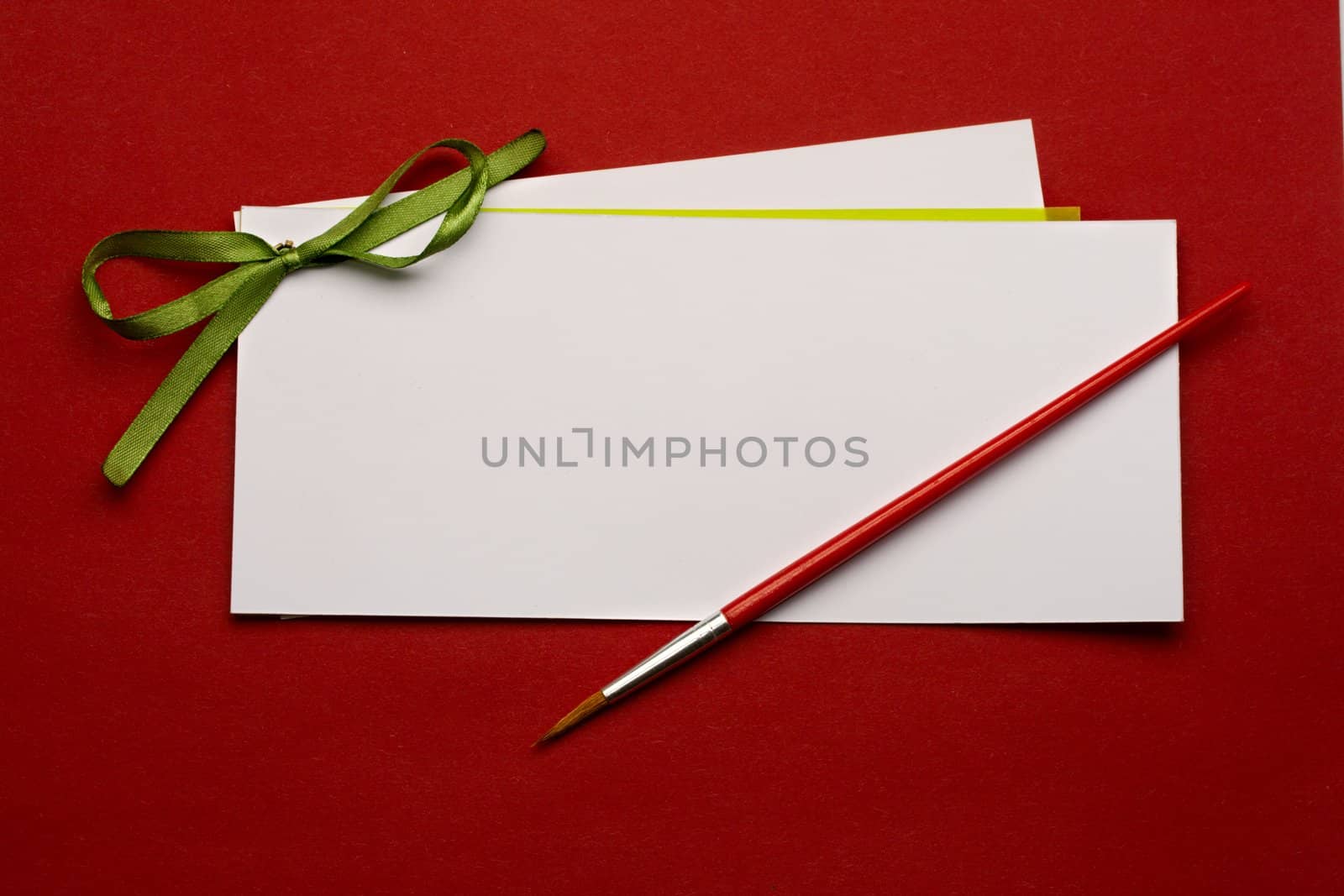 Greeting card isolated on red