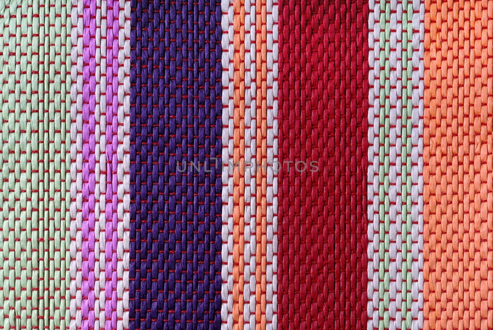 Textile background with vertical color line