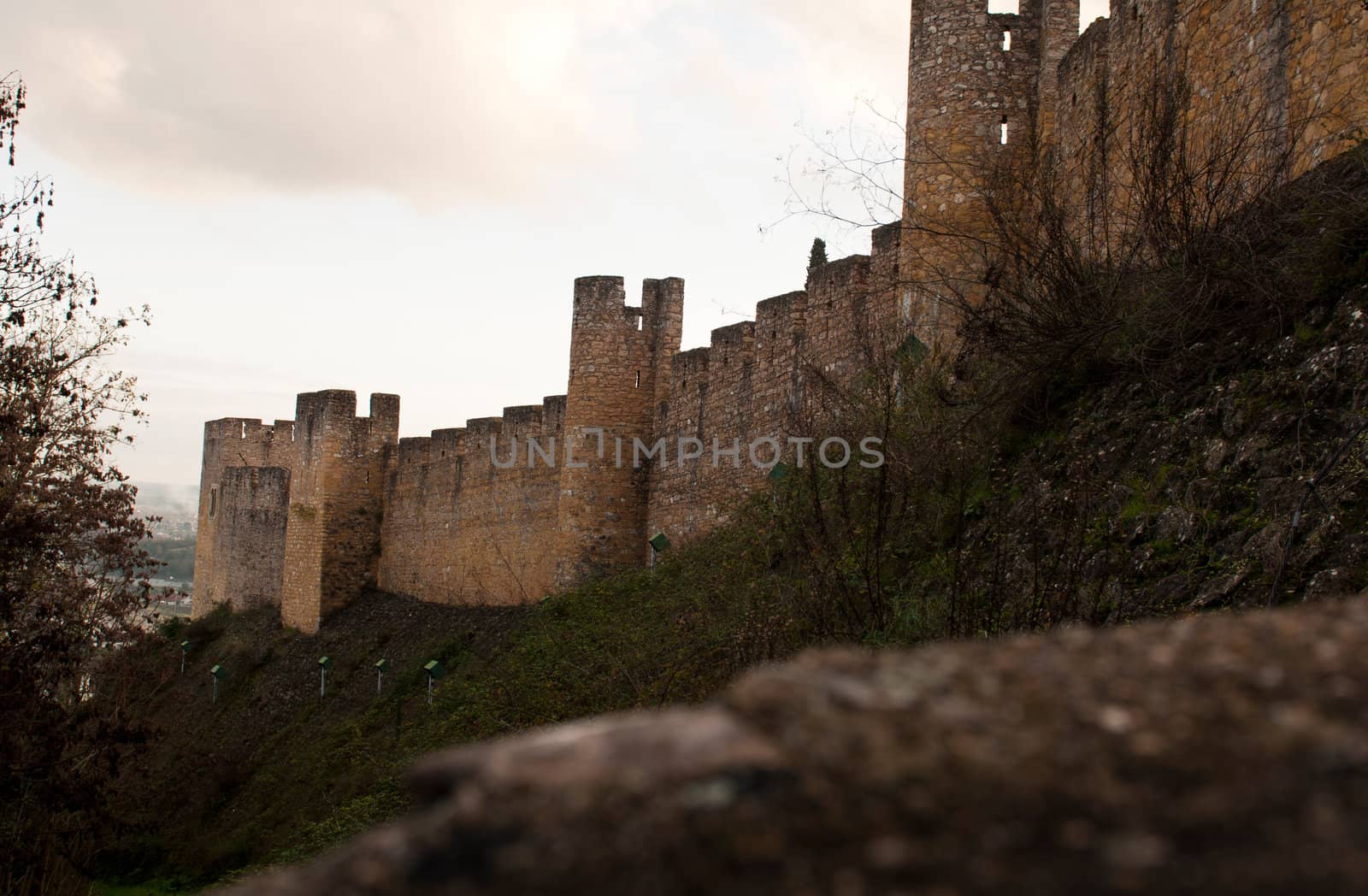 Templar Castle fortress at the Convent of Christ in Tomar, Portugal (build in the 12th century, UNESCO World Heritage)