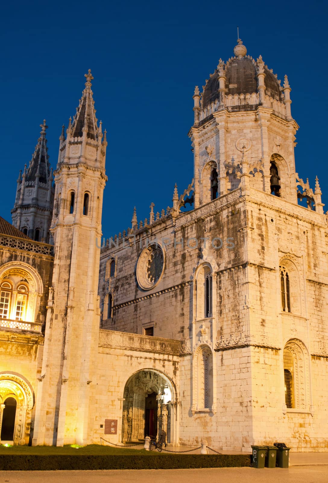 famous Hieronymites Monastery (Mosteiro dos Jeronimos) UNESCO World Heritage Site in Lisbon, Portugal (sunset picture)