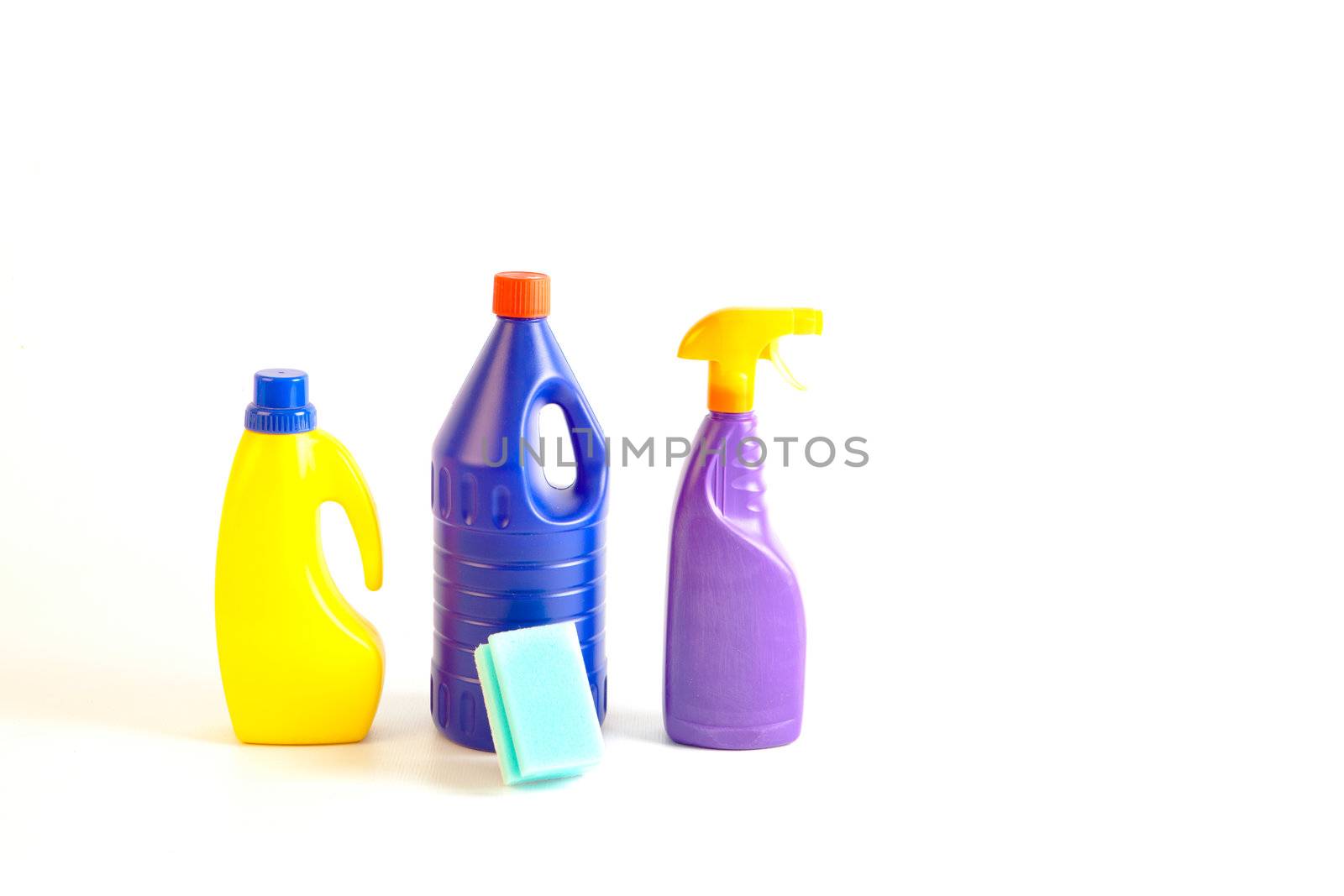 household cleaning equipment on a white background