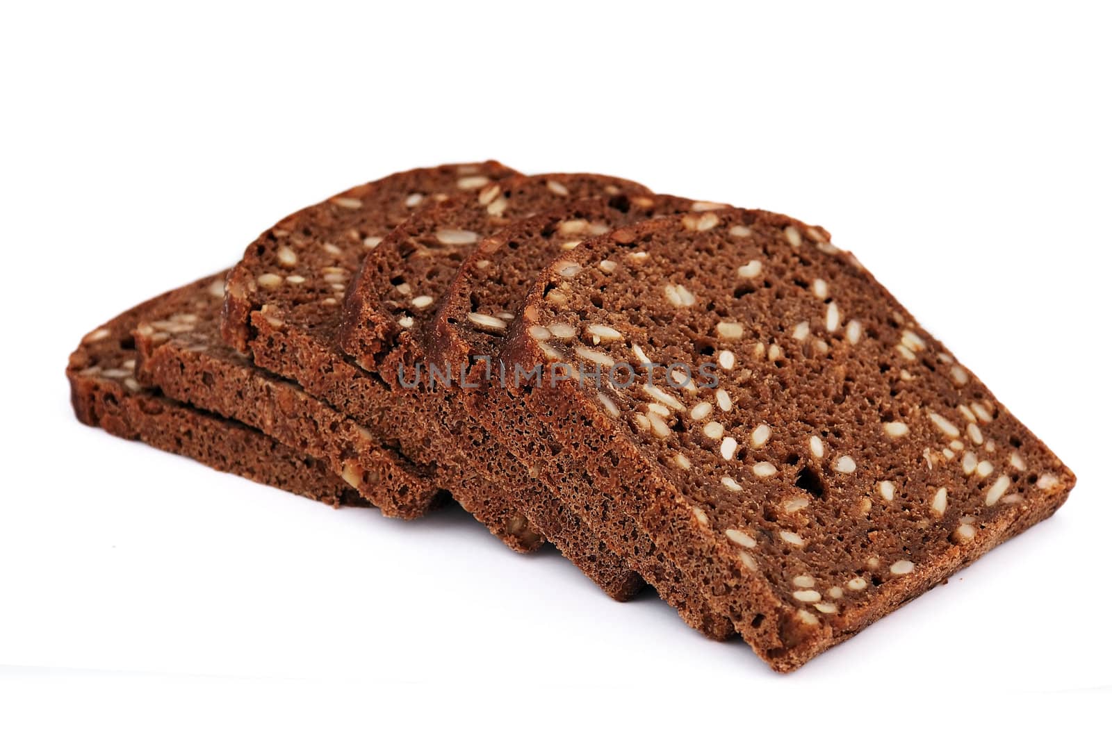 sliced bread on a white background