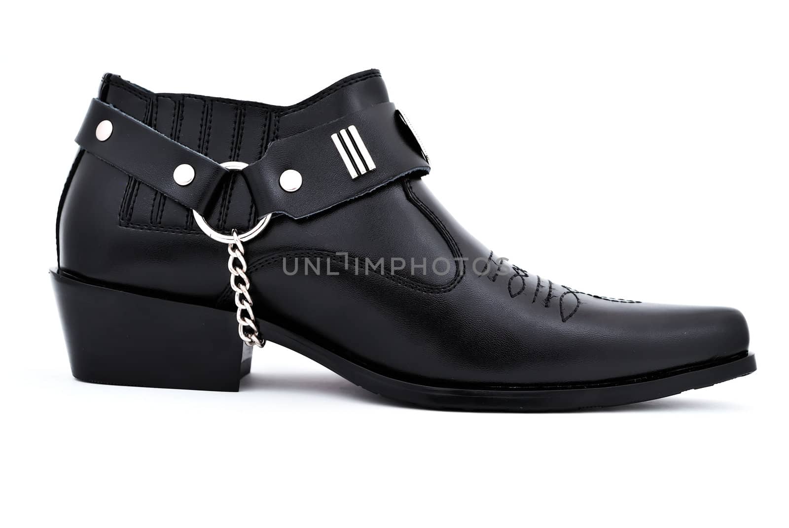 stylish men's shoes on a white background