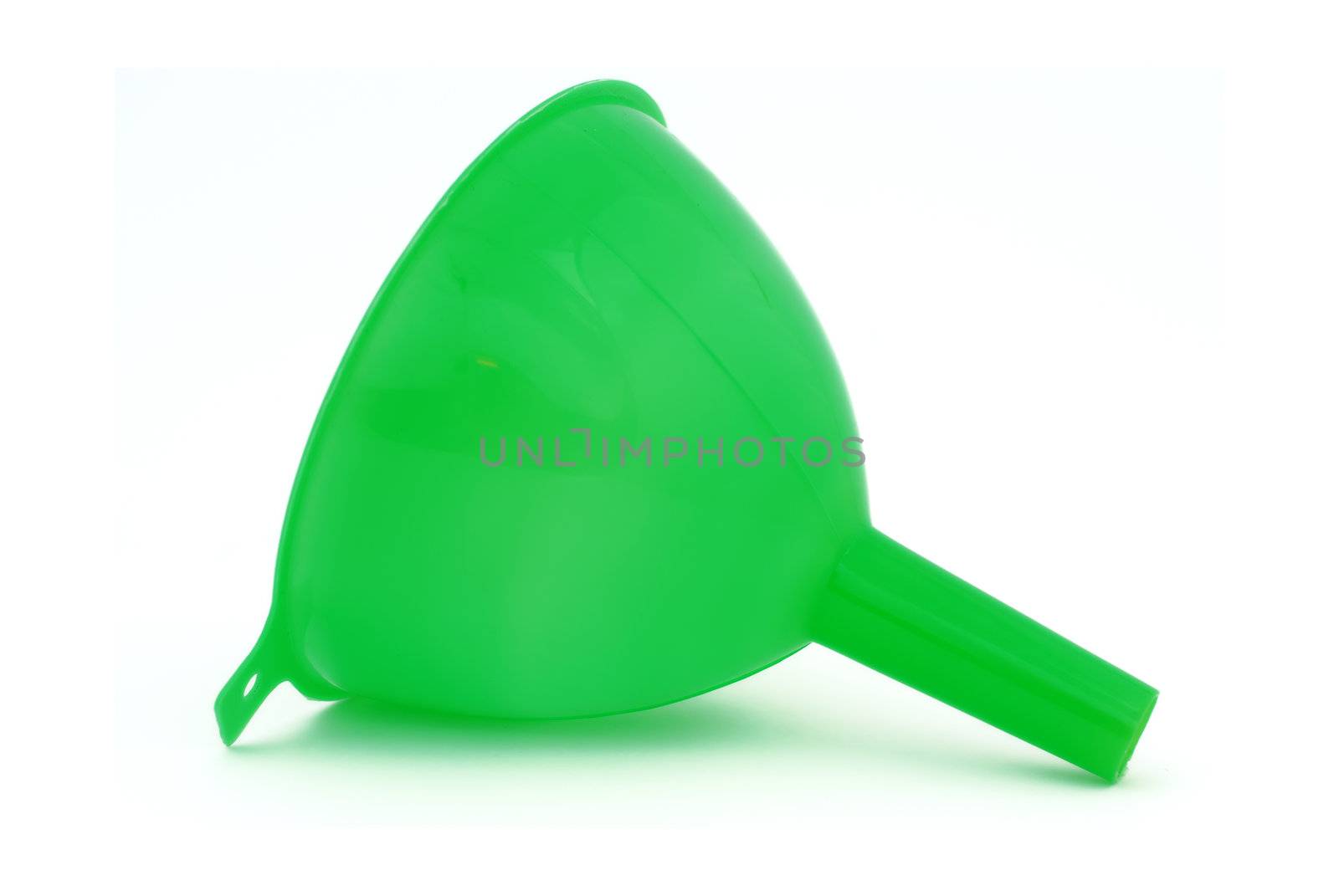 plastic funnel with a white background