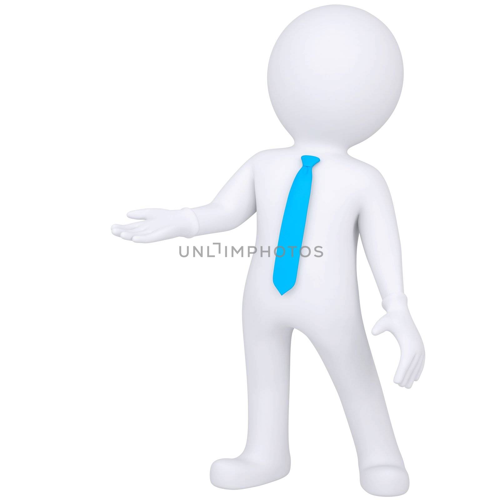 3d white man standing. Isolated render on a white background