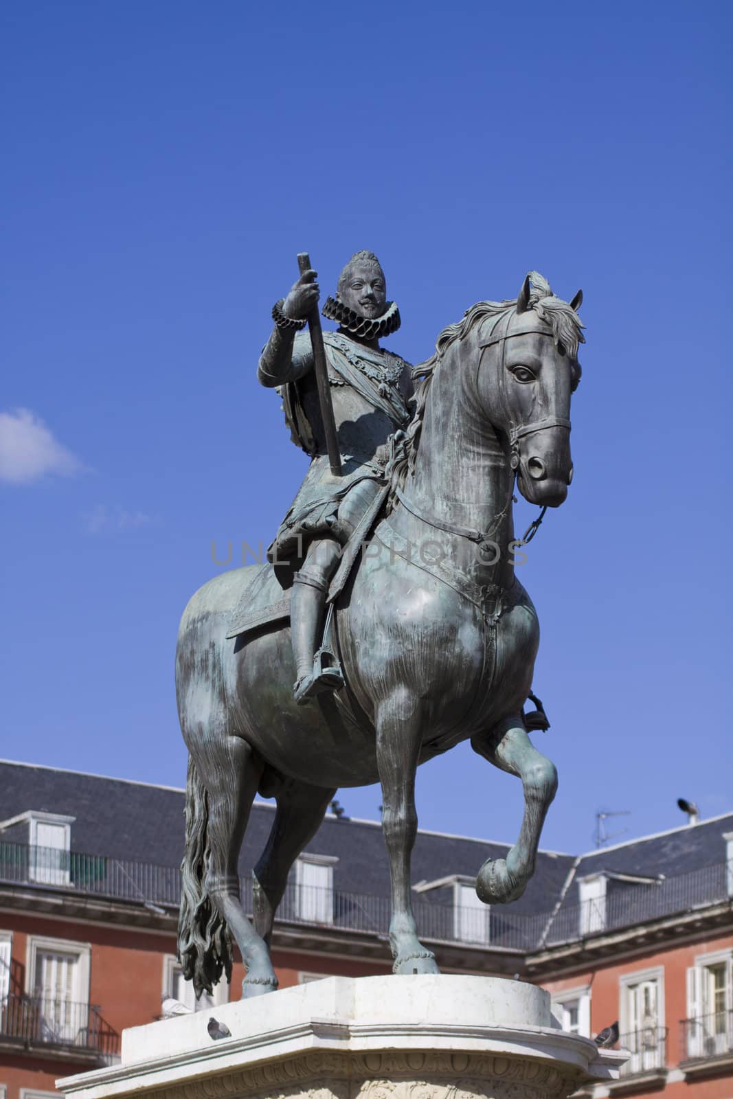 Philip III equestrian statue in Plaza Mayor, Madrid, Spain