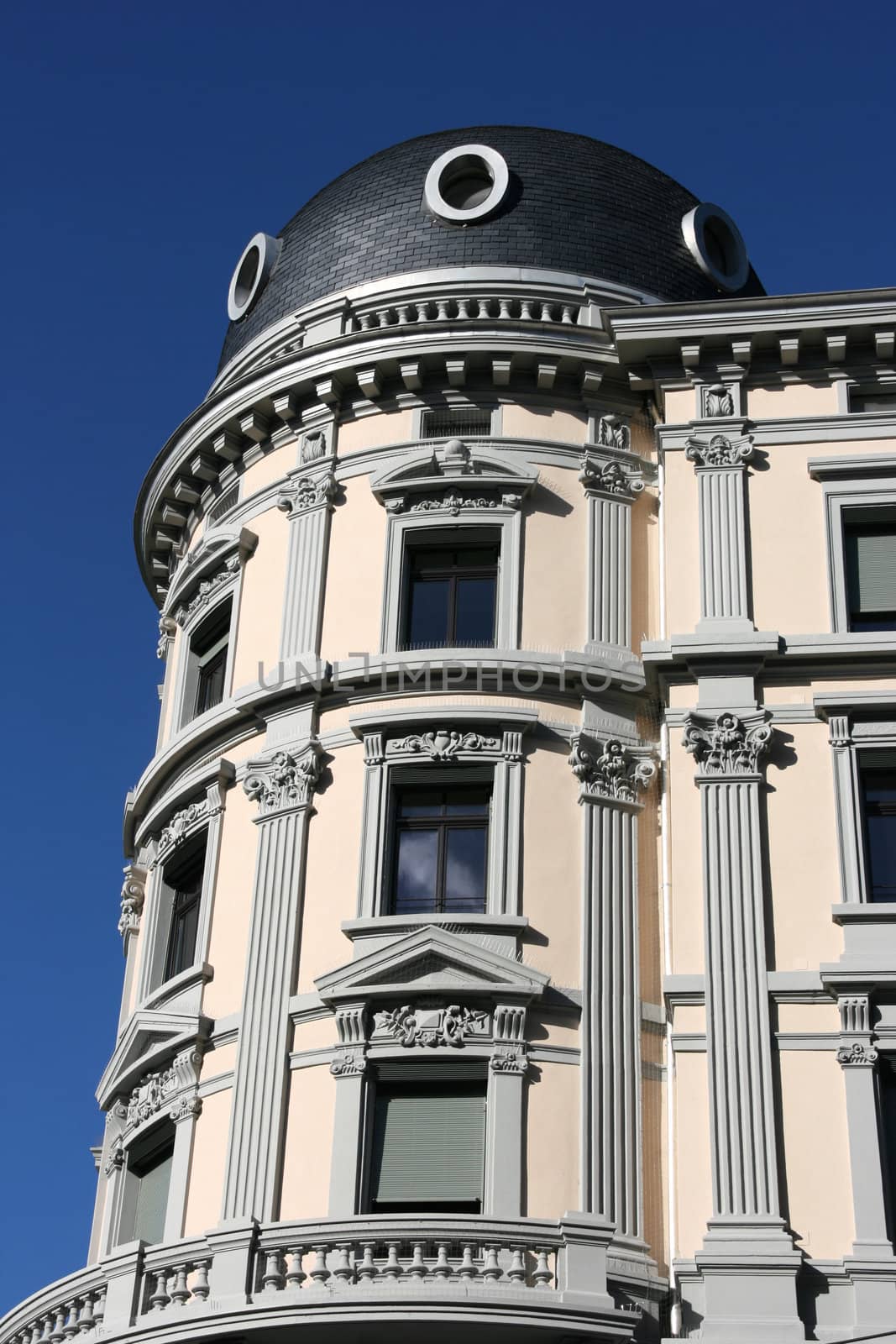 Decorative building in Zurich, Switzerland. Old architecture.