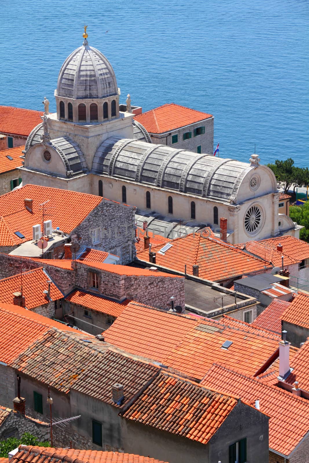 Croatia - Sibenik in Dalmatia. Cathedral church is a  UNESCO World Heritage Site.