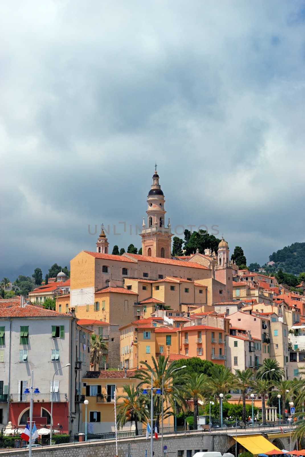 Old town and Saint-Michel church in Menton. French Azure coast by mahout