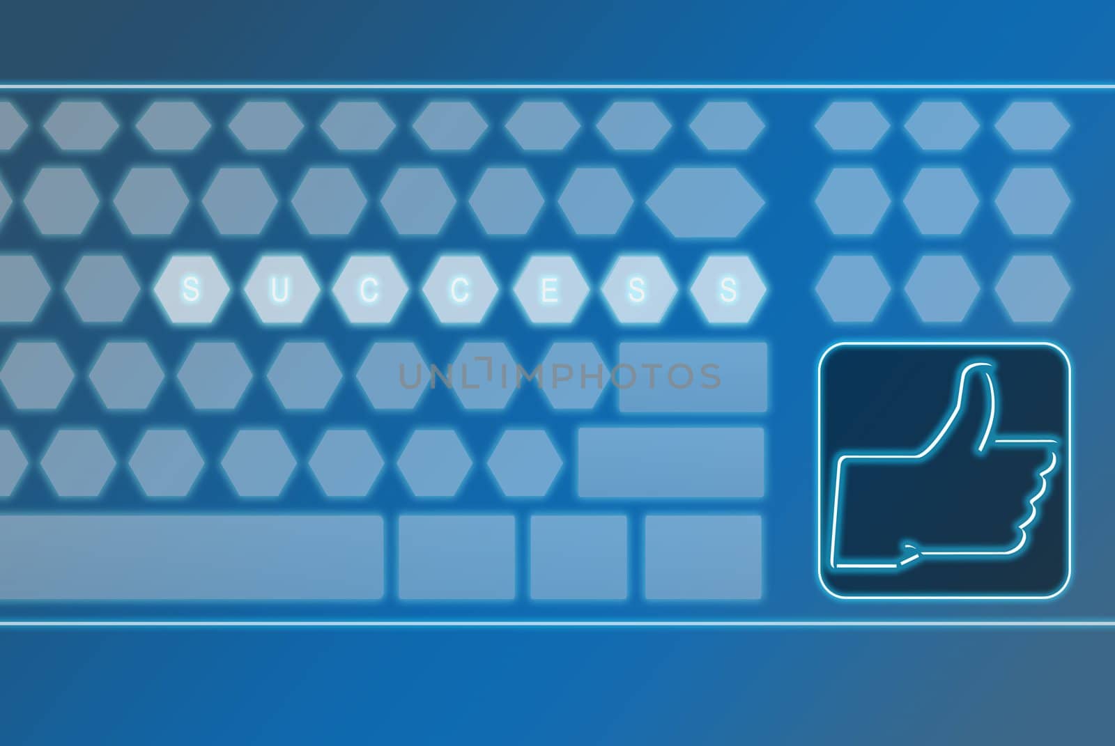 Virtual futuristic keyboard with LIKE button by sasilsolutions