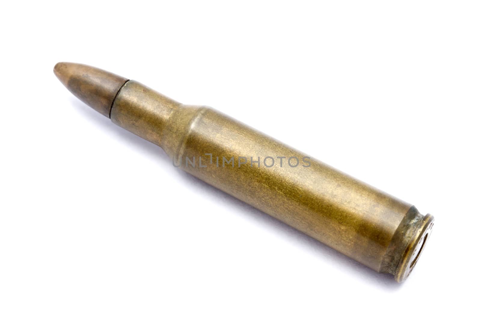 One bullet isolated on white background
