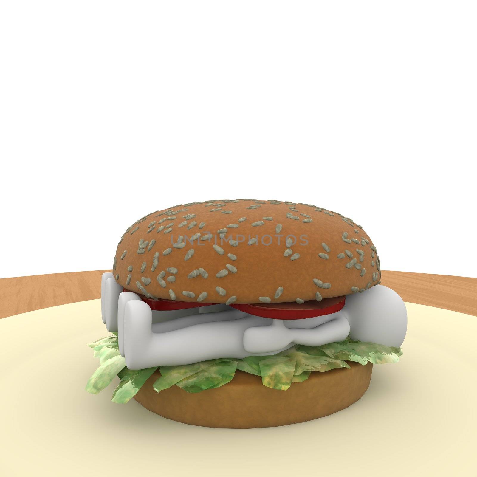 Hamburger makes eating fast but has enough calories