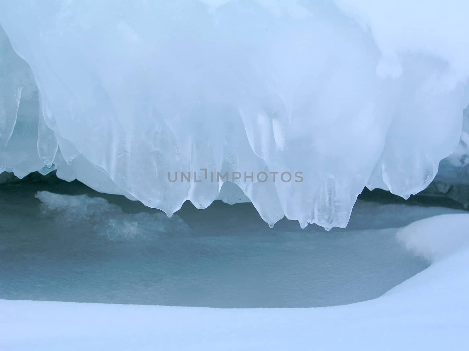 Beautiful frozen lake closuep