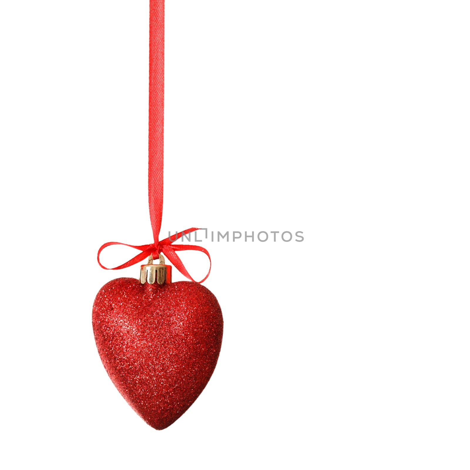  red heart on ribbon by shebeko