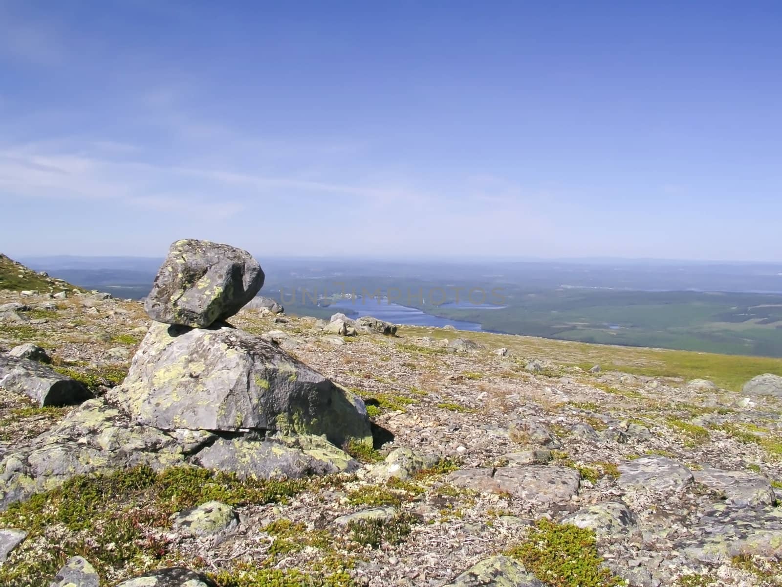 Beautiful mountain landscape with blue sky 
