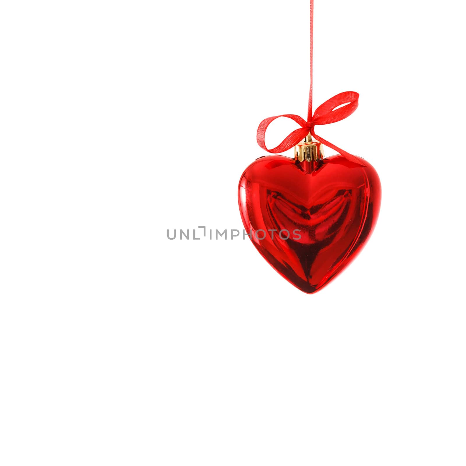  red heart on ribbon by shebeko