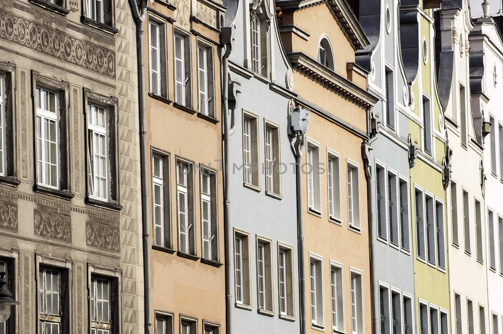 Colorful buildings in the city of Gdansk, Poland.