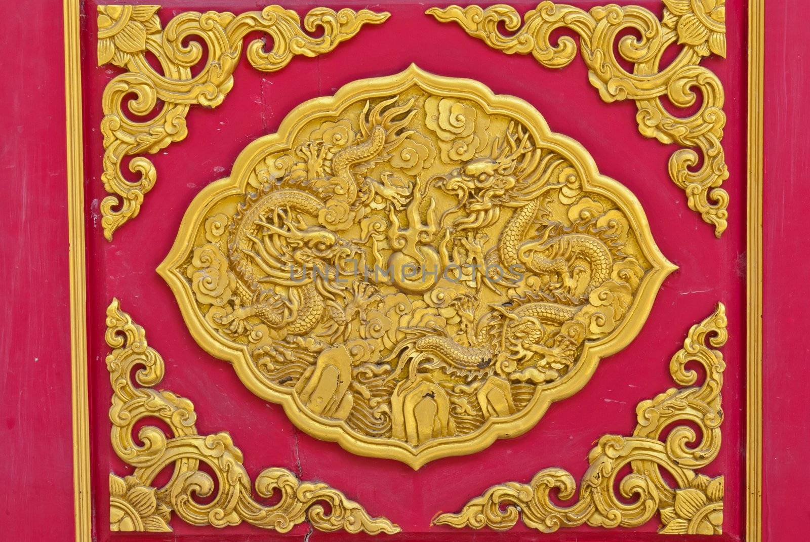 Chinese golden dragon background by sasilsolutions