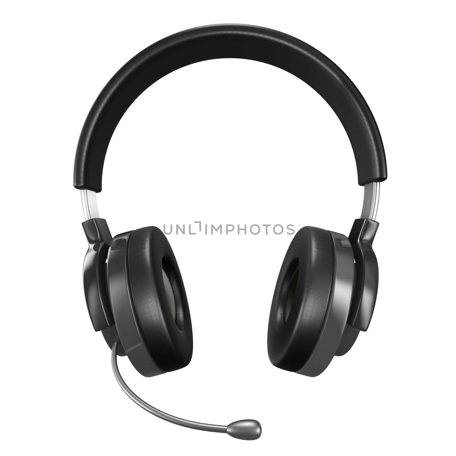 Headphone on white background. Isolated 3D image