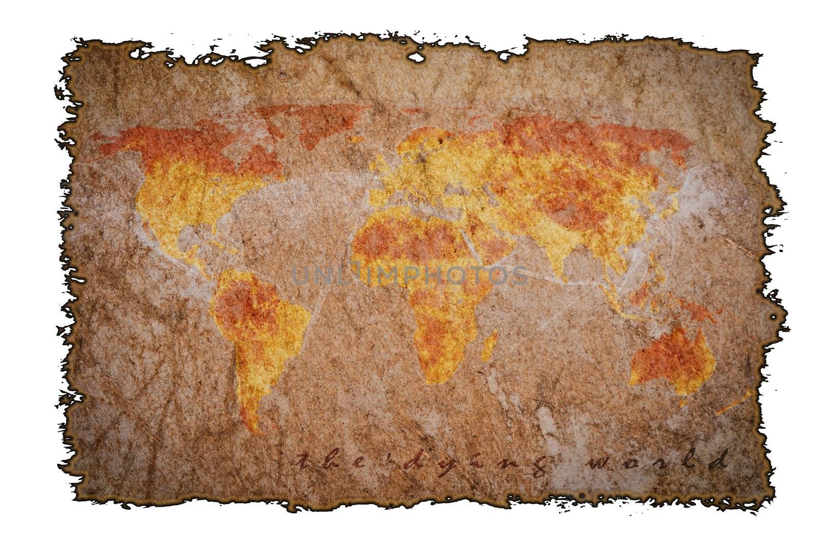 Old vintage map on burned paper background, can be use for various vintage concepts and world business concepts.